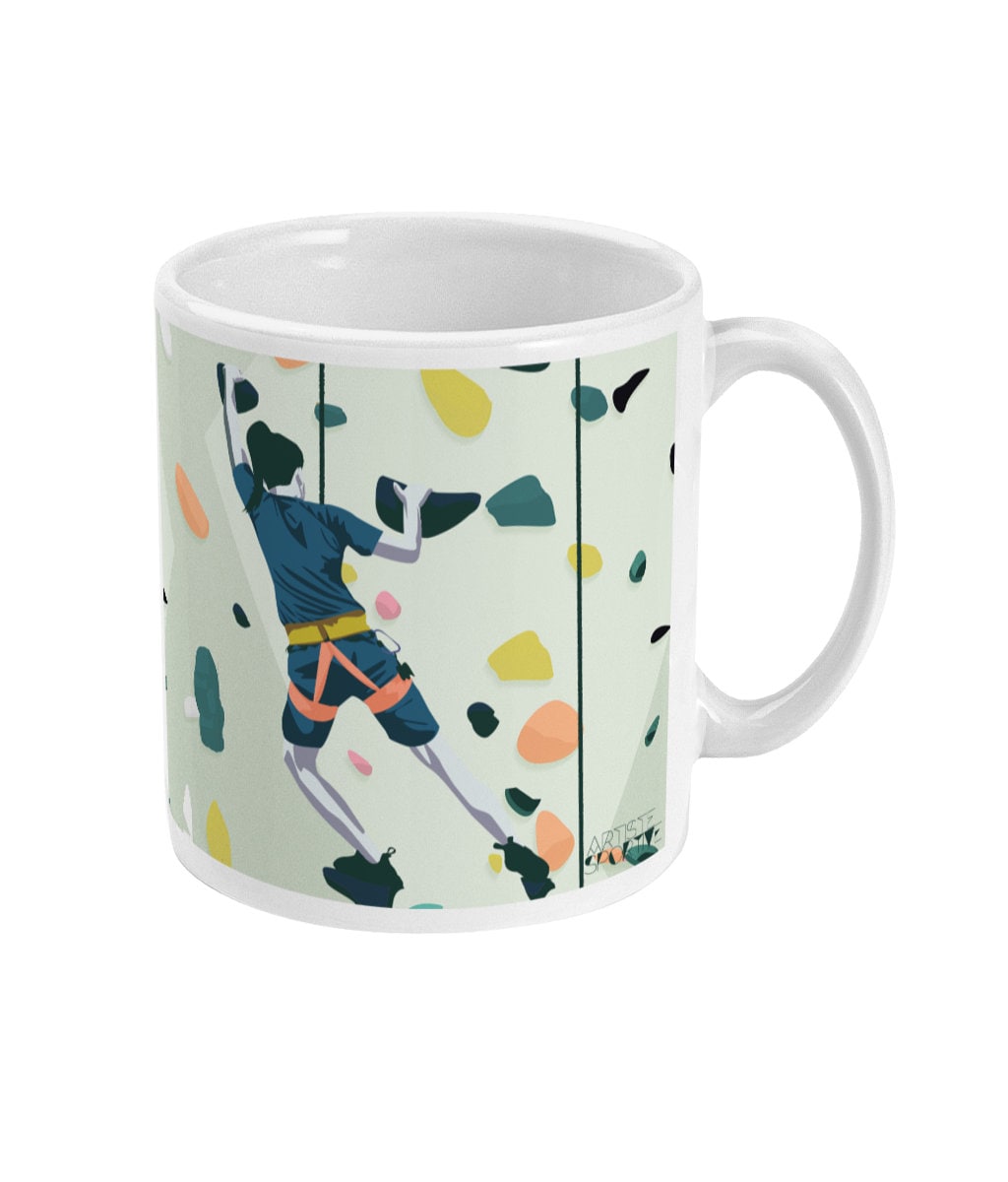 Climbing cup or mug "the woman who climbed" - Customizable