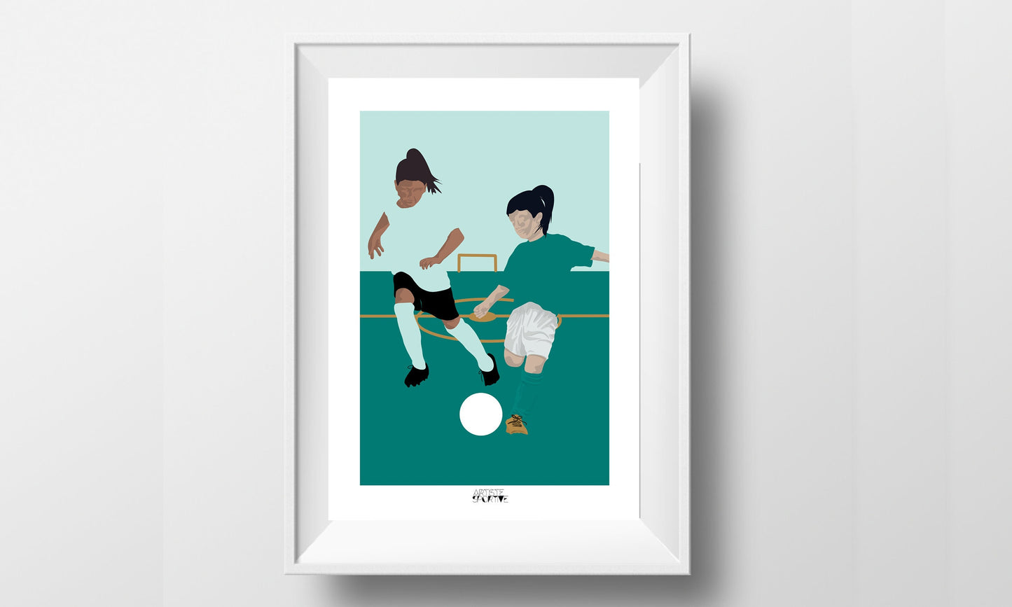 Affiche football "Les deux footballeuses"