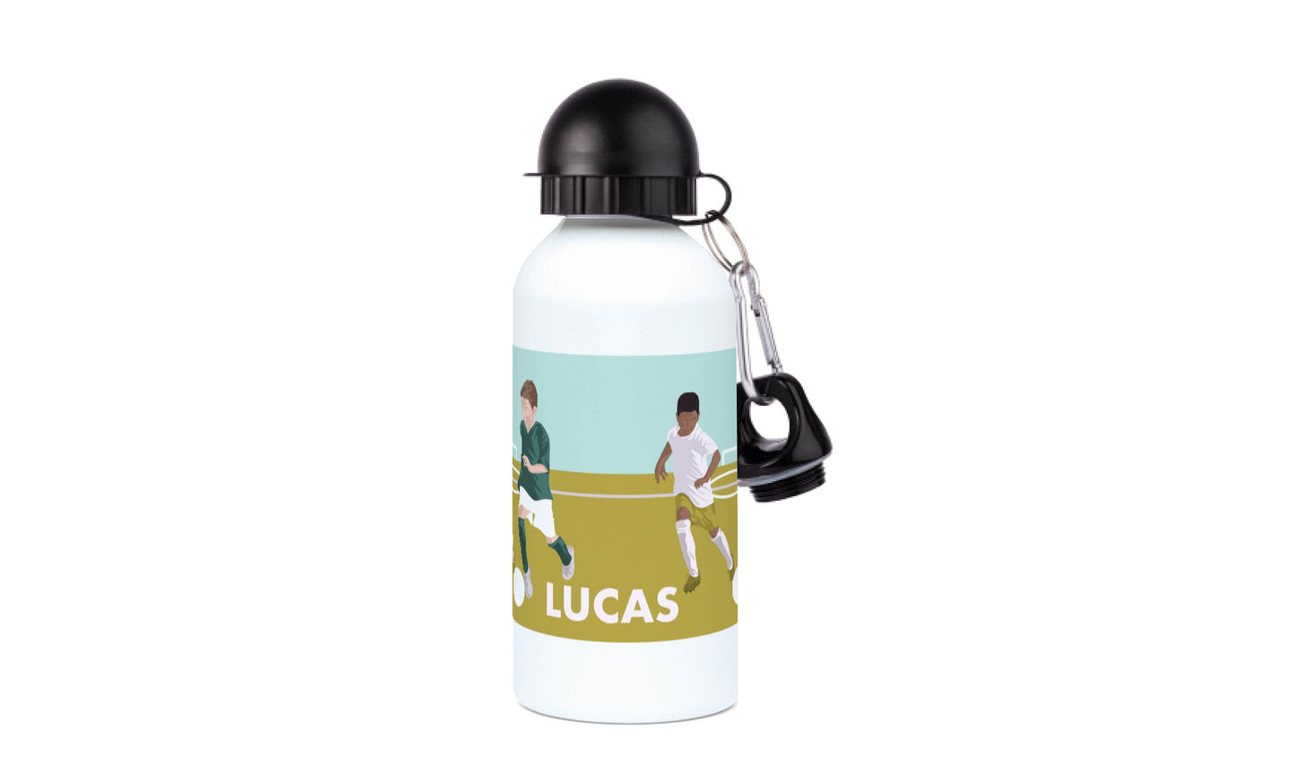 Aluminum football bottle "The two footballers" - customizable