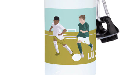 Aluminum football bottle "The two footballers" - customizable