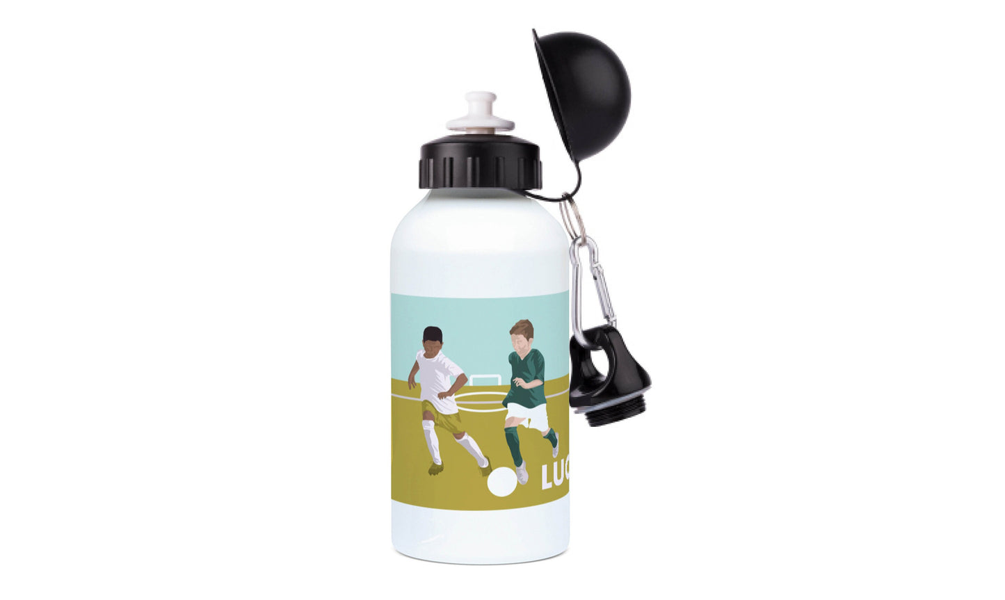 Aluminum football bottle "The two footballers" - customizable