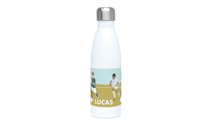 Football insulated bottle "The two footballers" - customizable