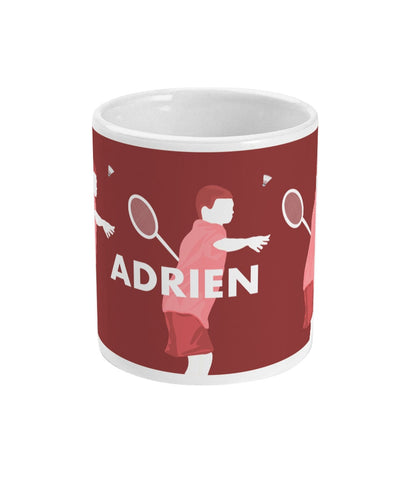 Tasse ou mug "Joueur garçon de badminton" - personnalisable