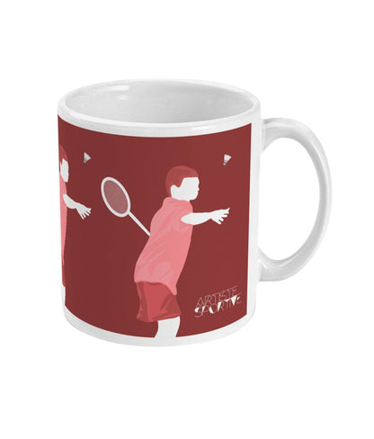 Tasse ou mug "Joueur garçon de badminton" - personnalisable