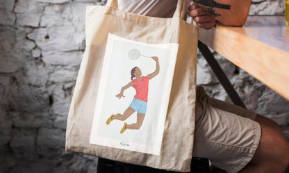 Tote bag ou sac "Joueuse de badminton"