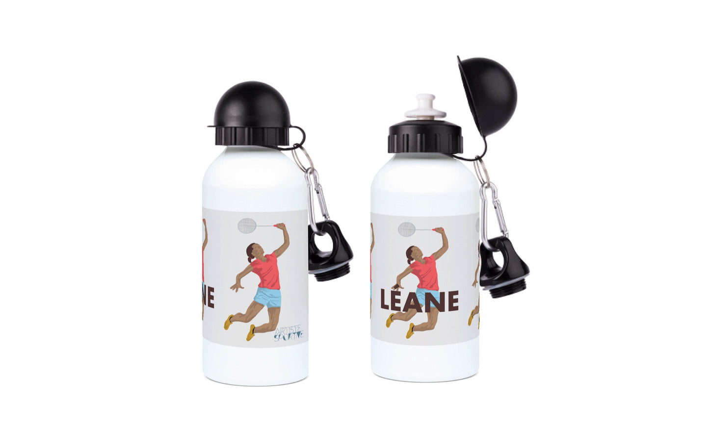 Aluminum bottle "Badminton player" - customizable