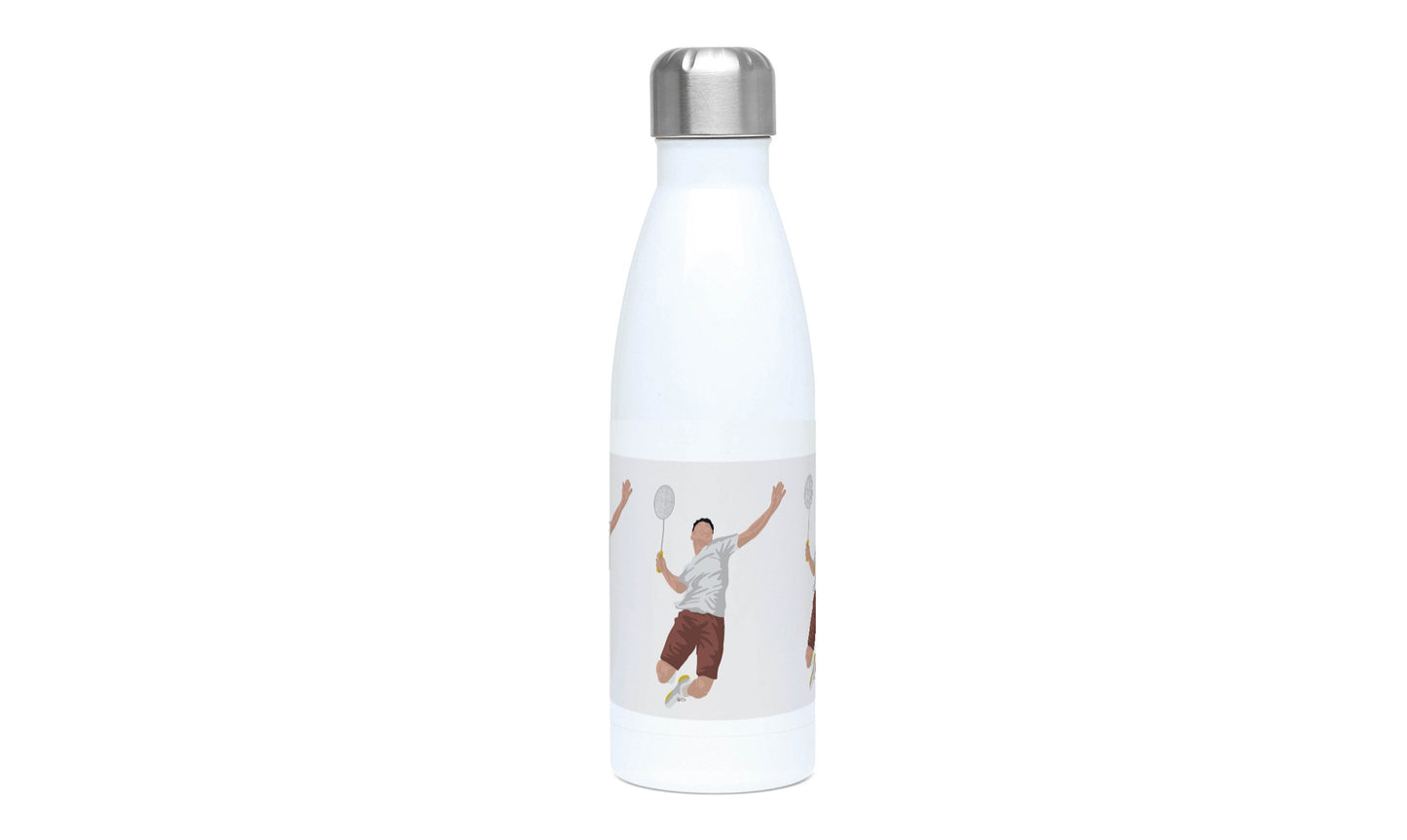 Gourde isotherme "Joueur de badminton" - personnalisable