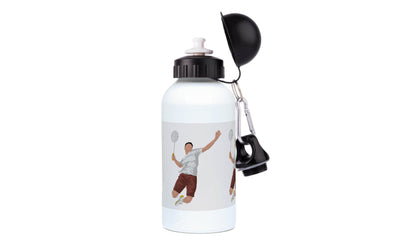 Gourde aluminium "Joueur de badminton" - personnalisable