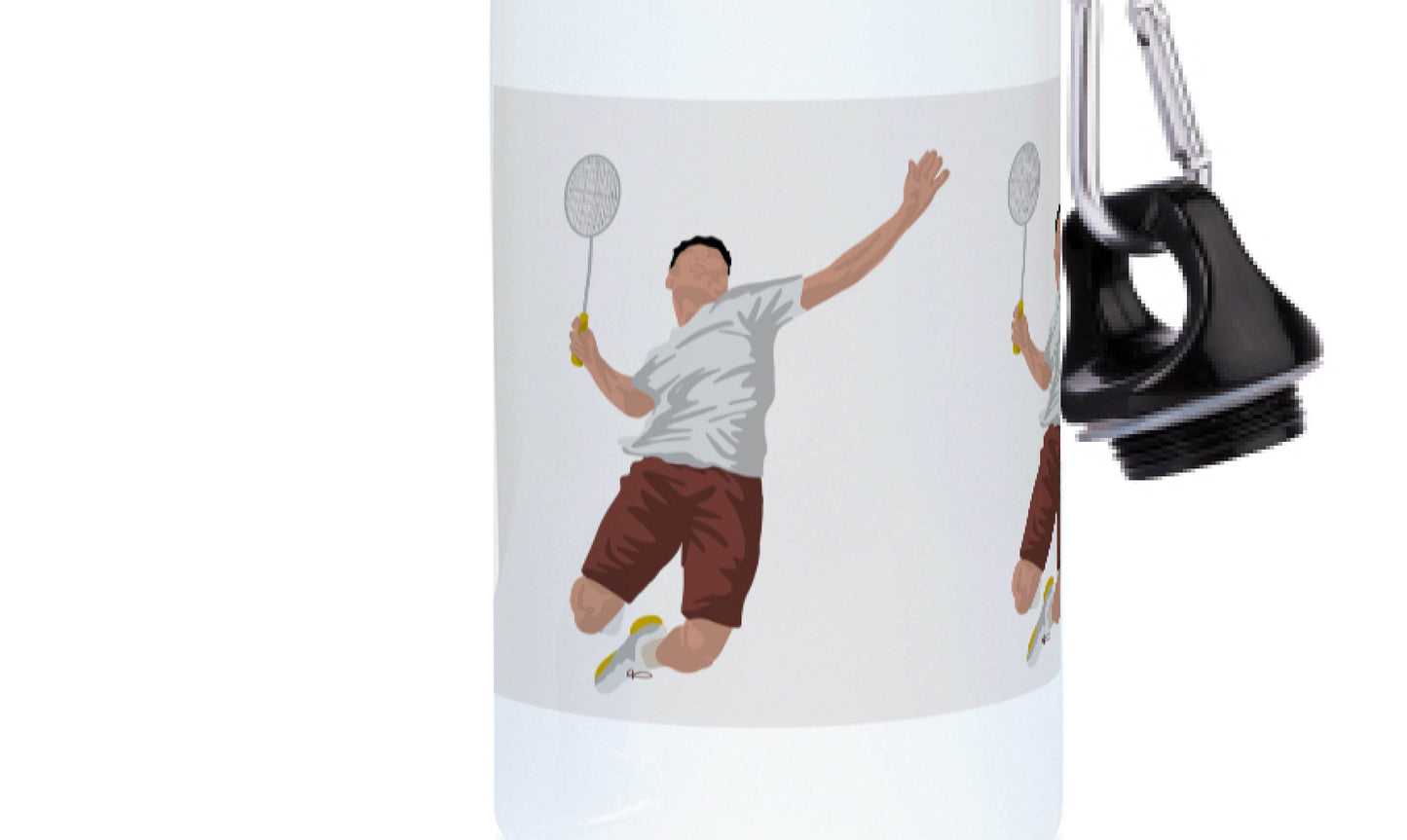 Aluminum bottle "Badminton player" - customizable