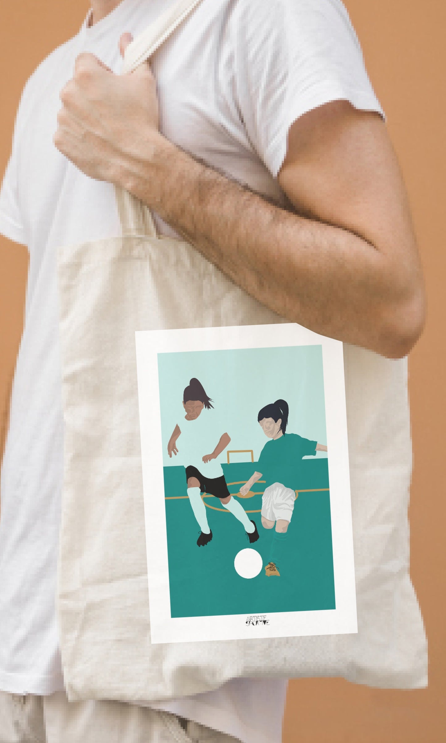 Tote bag or football bag "The two footballers"