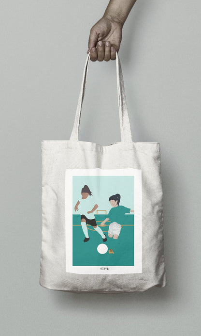 Tote bag or football bag "The two footballers"