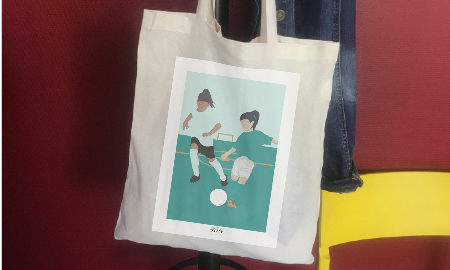 Tote bag or football bag "The two footballers"