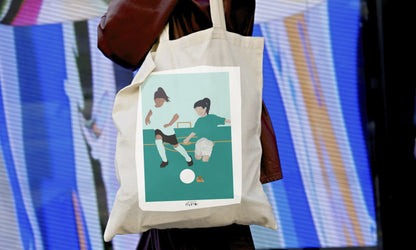 Tote bag or football bag "The two footballers"