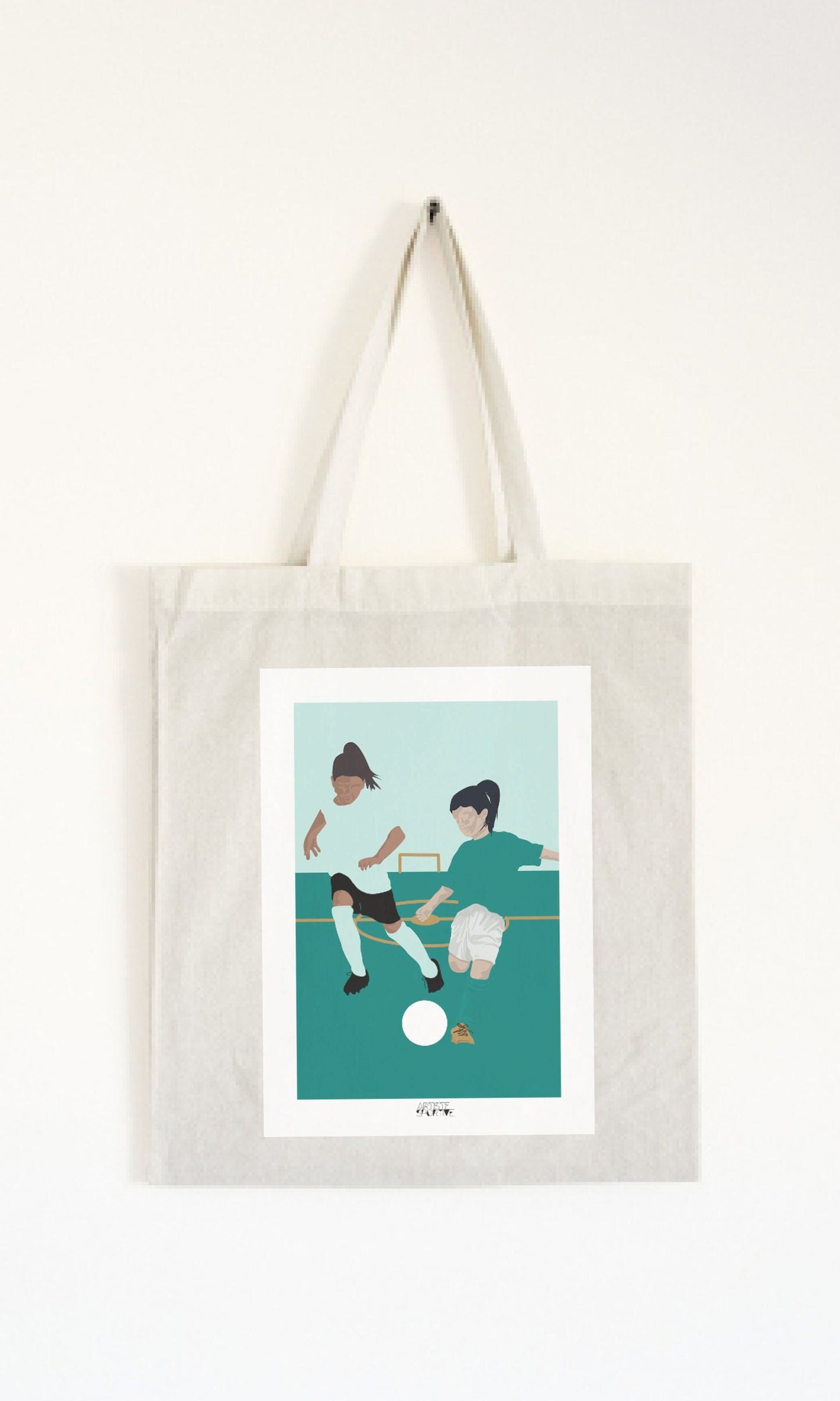 Tote bag or football bag "The two footballers"