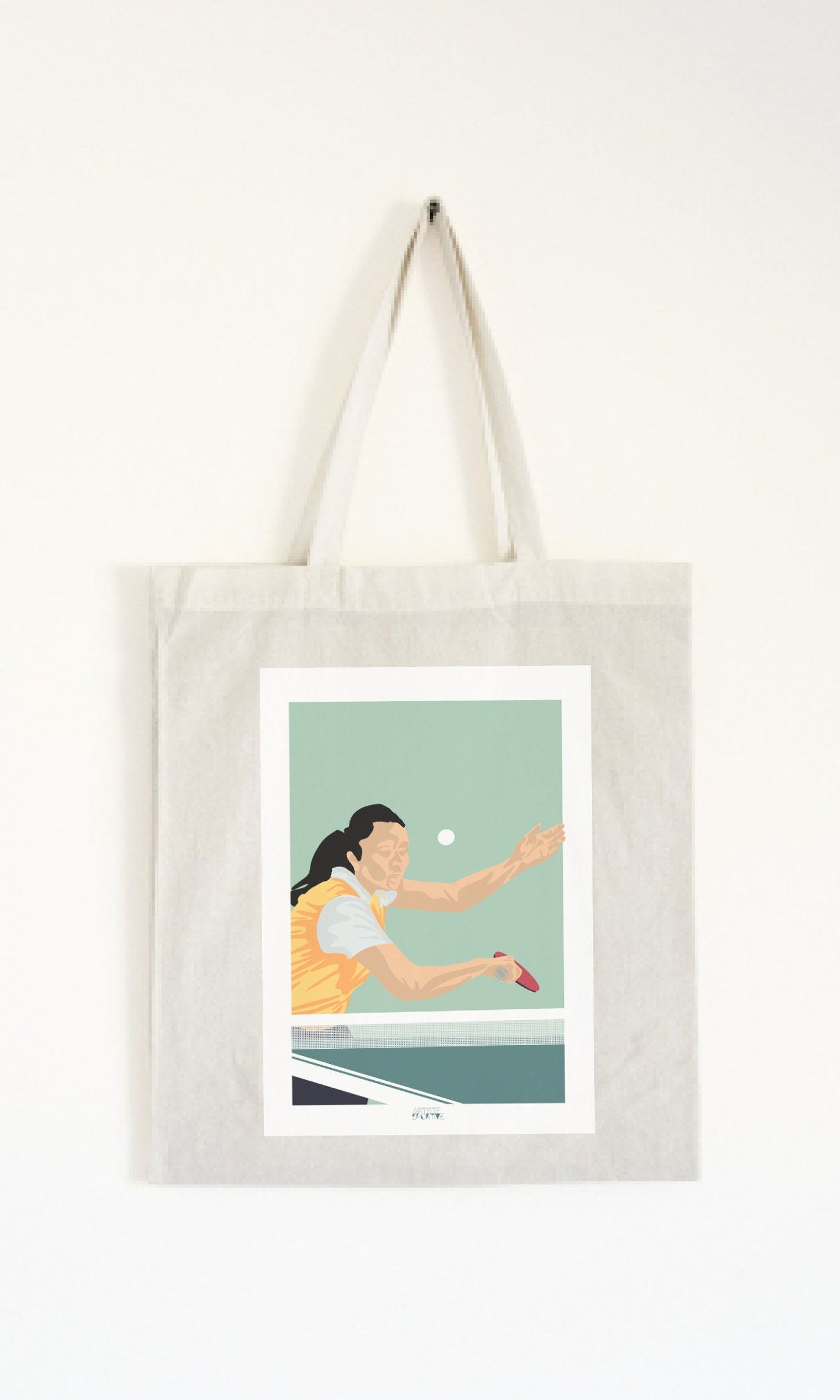 Tote bag ou sac Ping Pong "La pongiste de tennis de table"