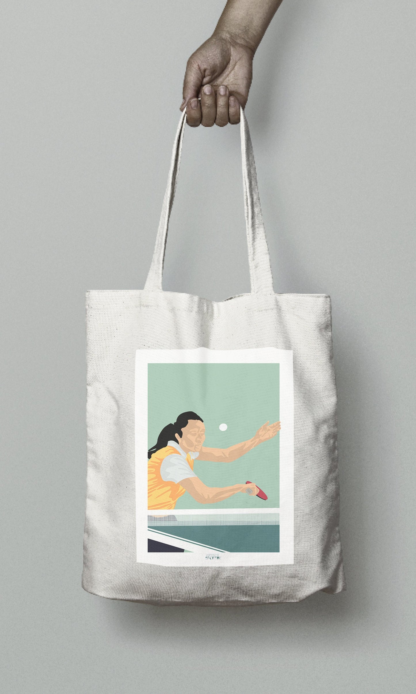 Tote bag ou sac Ping Pong "La pongiste de tennis de table"