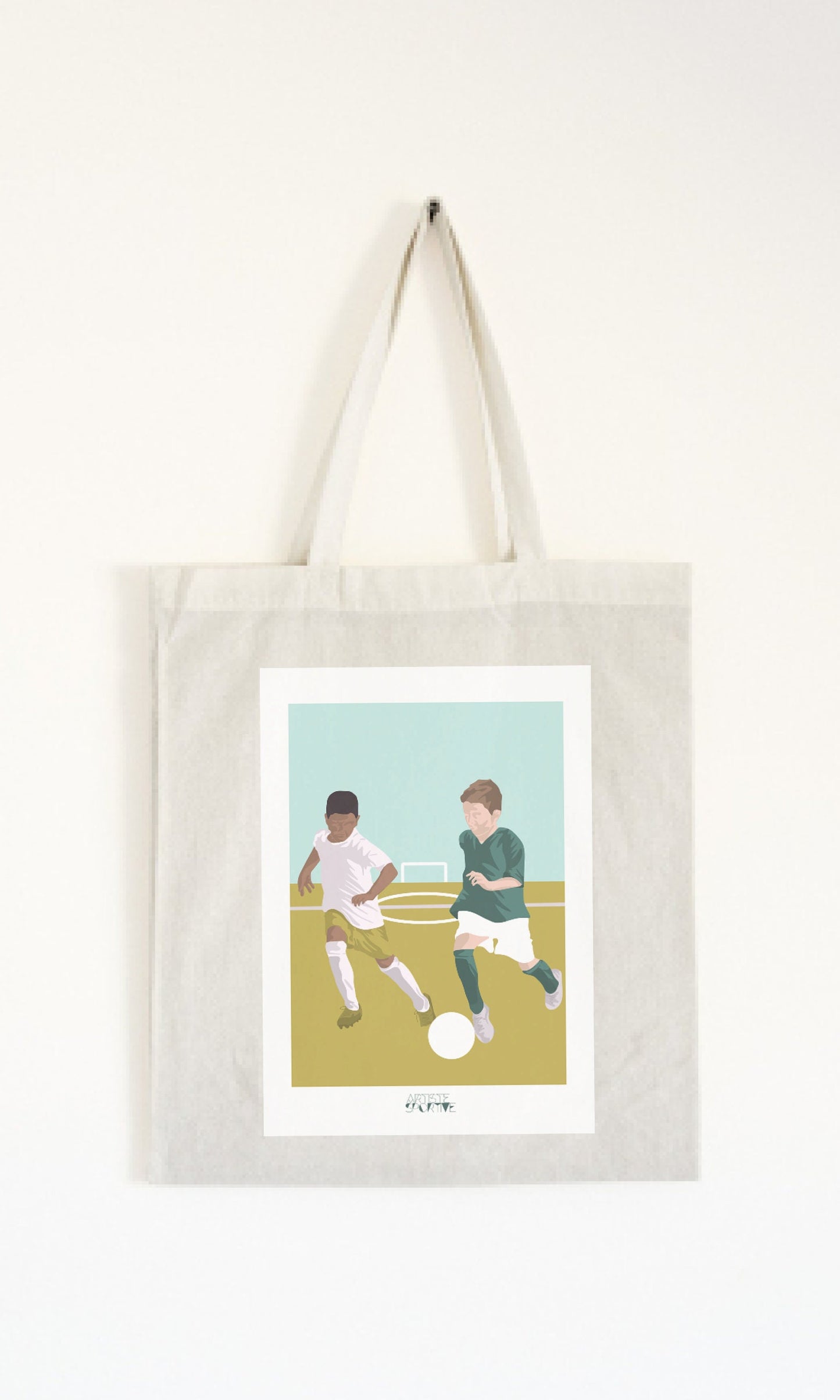 Tote bag or football bag "The two footballers" - customizable
