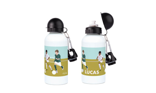 Aluminum football bottle "The two footballers" - customizable