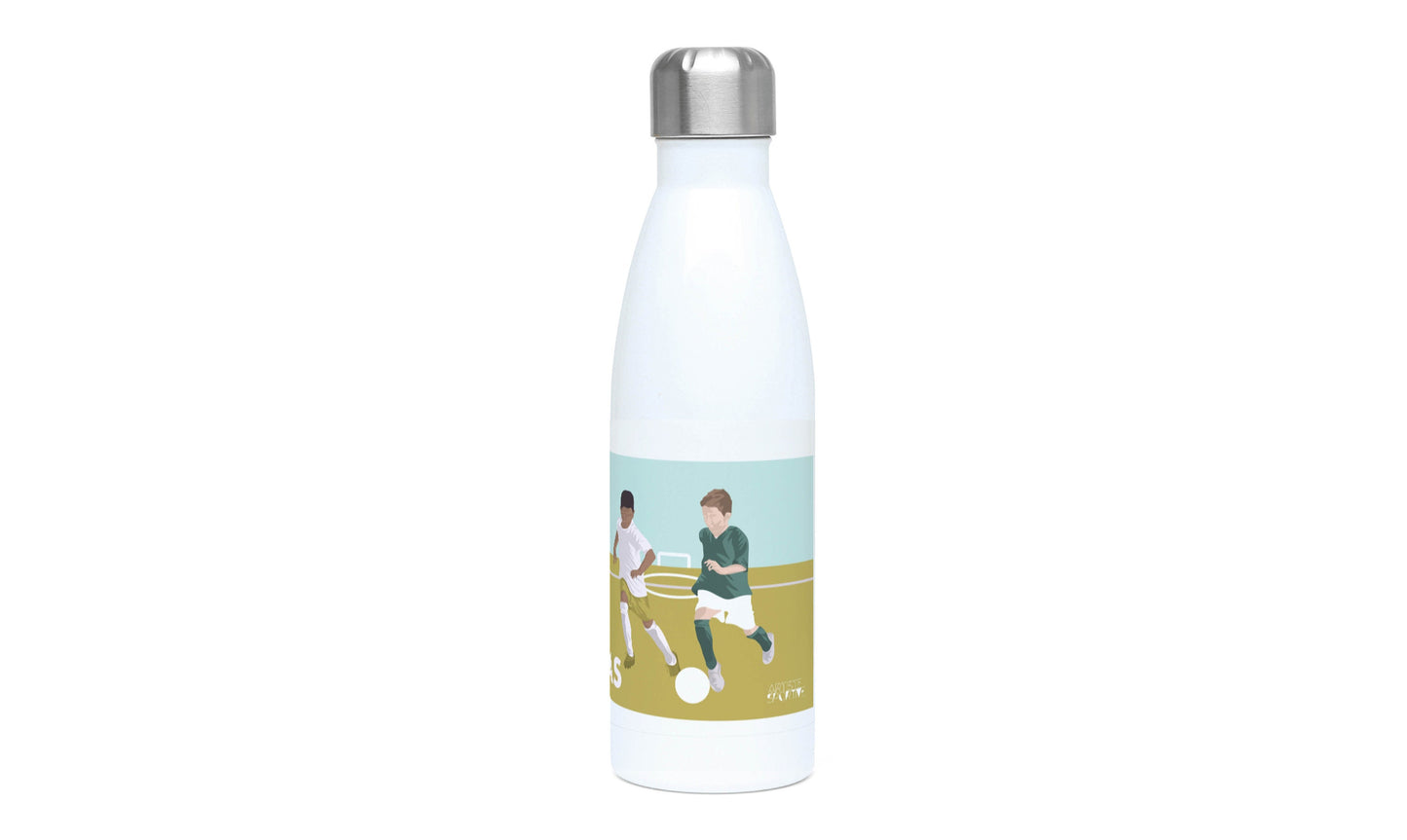 Fußball-Isolierflasche „Die zwei Fußballer“ – personalisierbar