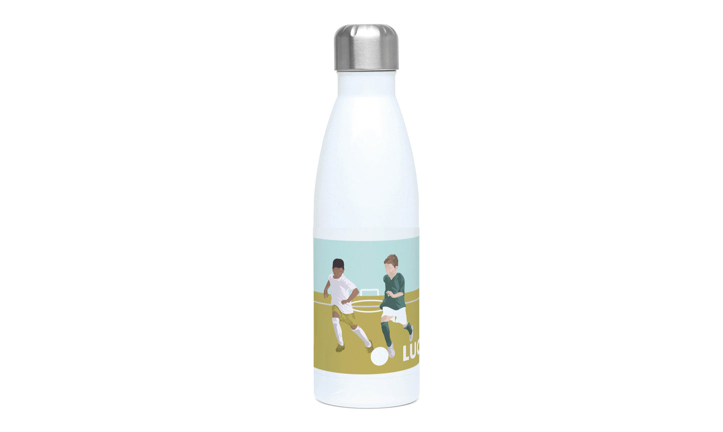 Fußball-Isolierflasche „Die zwei Fußballer“ – personalisierbar