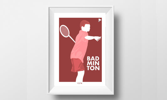 Affiche "Joueur garçon de badminton"