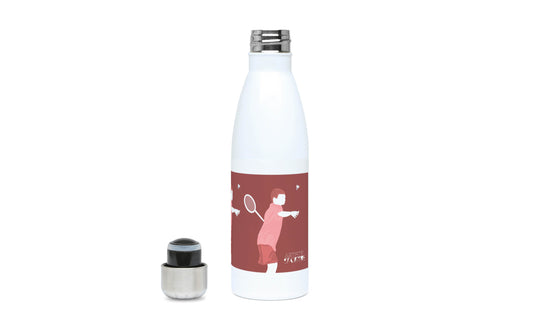 Insulated bottle "Badminton boy player" - customizable