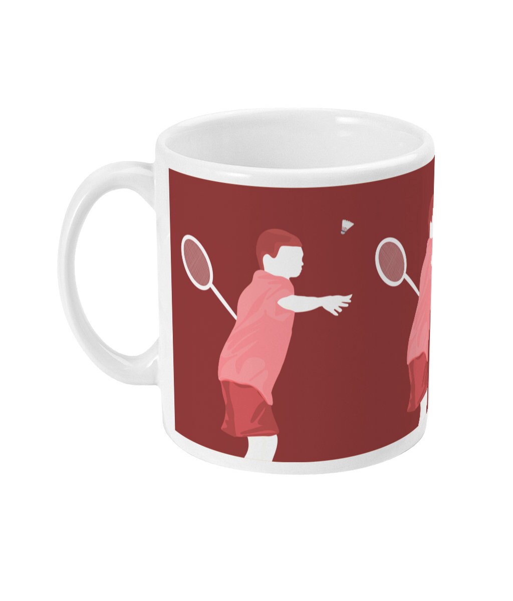 Tasse ou mug "Joueur garçon de badminton" - personnalisable
