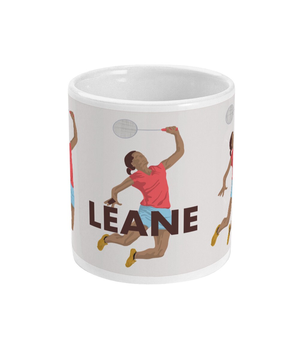 Tasse ou mug "Joueuse de badminton" - personnalisable