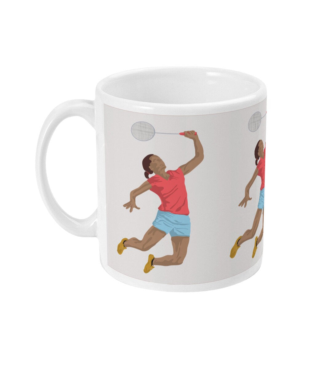Cup or mug "Badminton player" - customizable