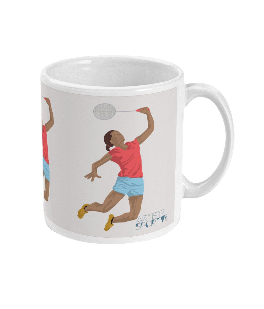 Tasse ou mug "Joueuse de badminton" - personnalisable