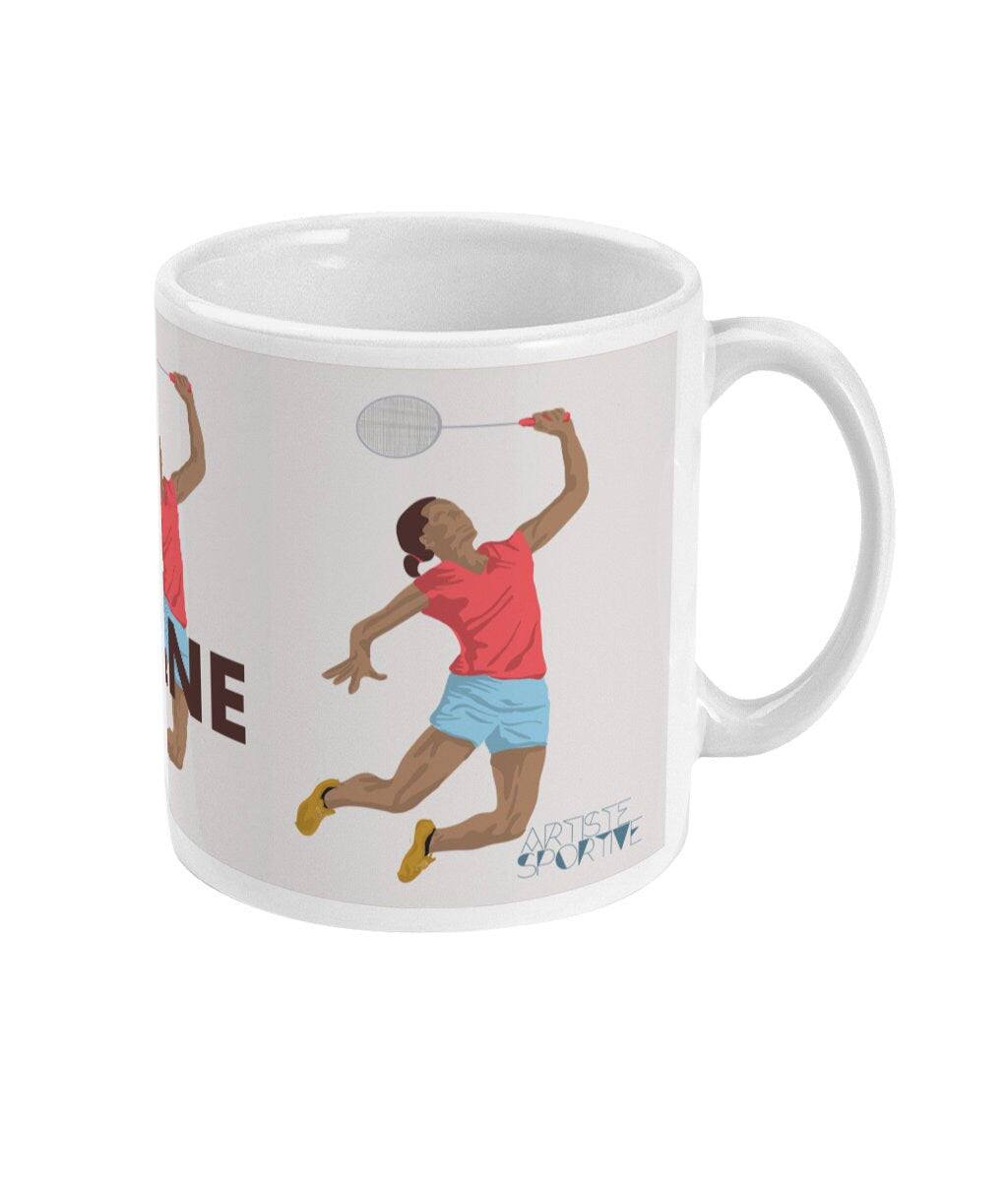 Tasse ou mug "Joueuse de badminton" - personnalisable