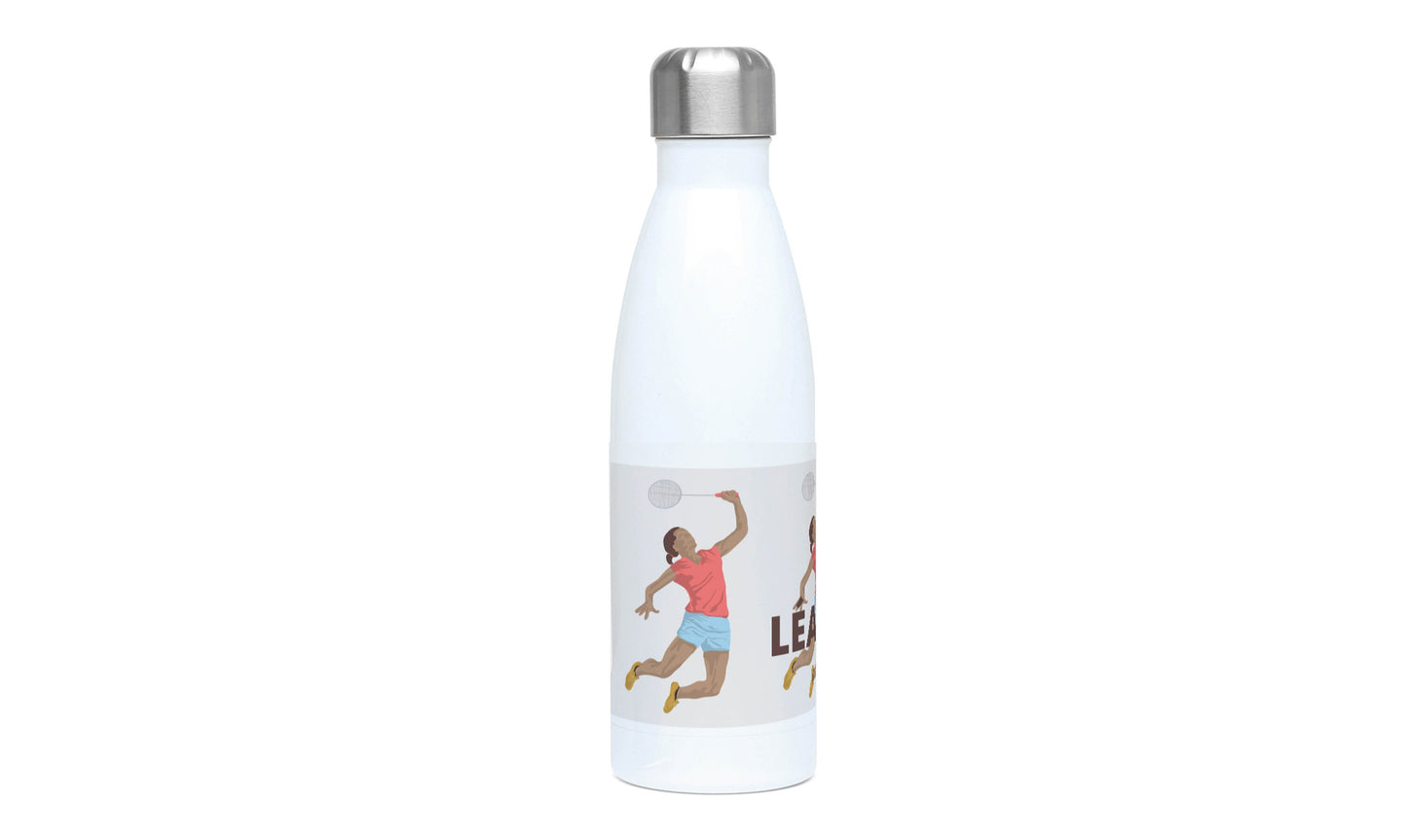 Gourde isotherme "Joueuse de badminton" - personnalisable