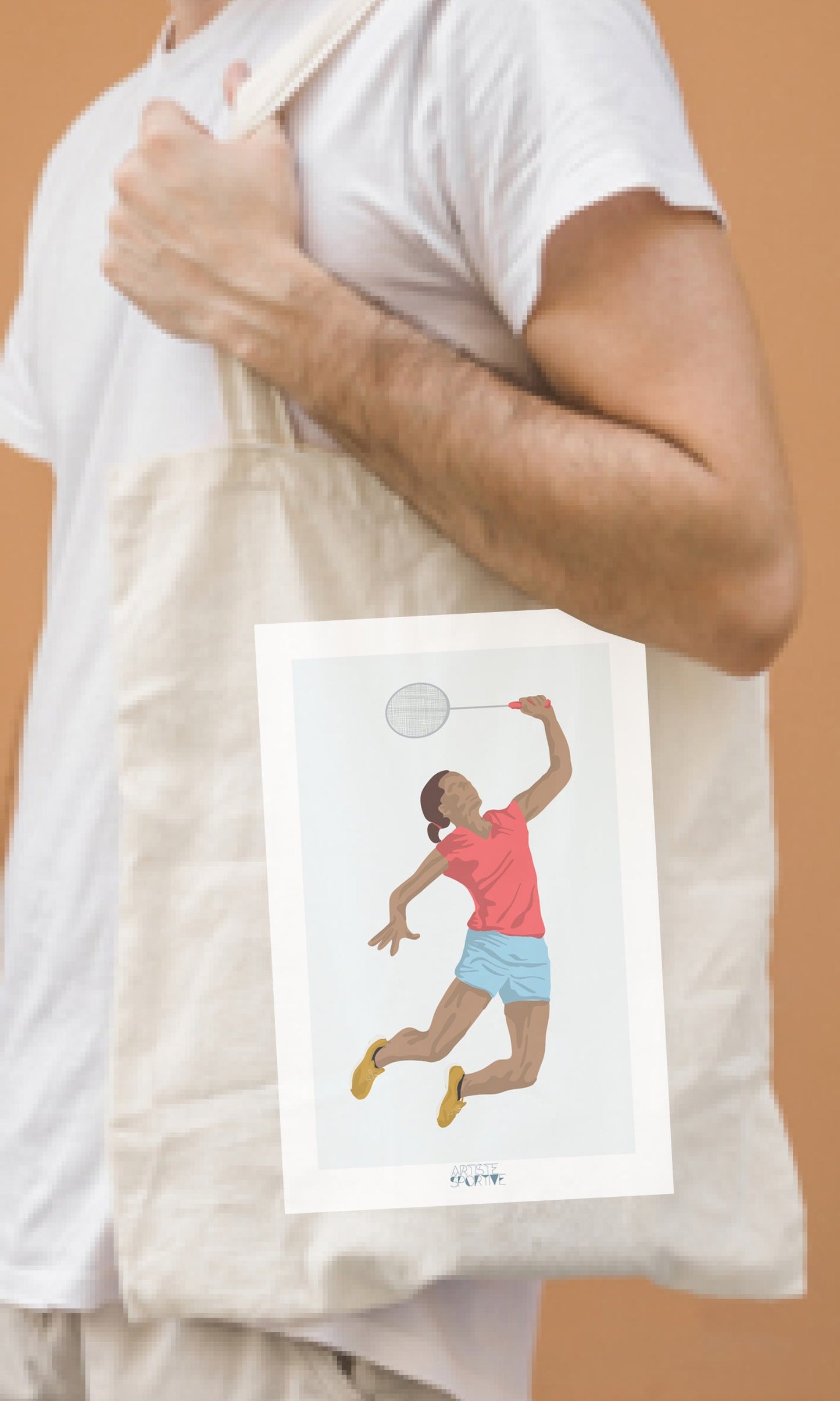 Tote bag ou sac "Joueuse de badminton"