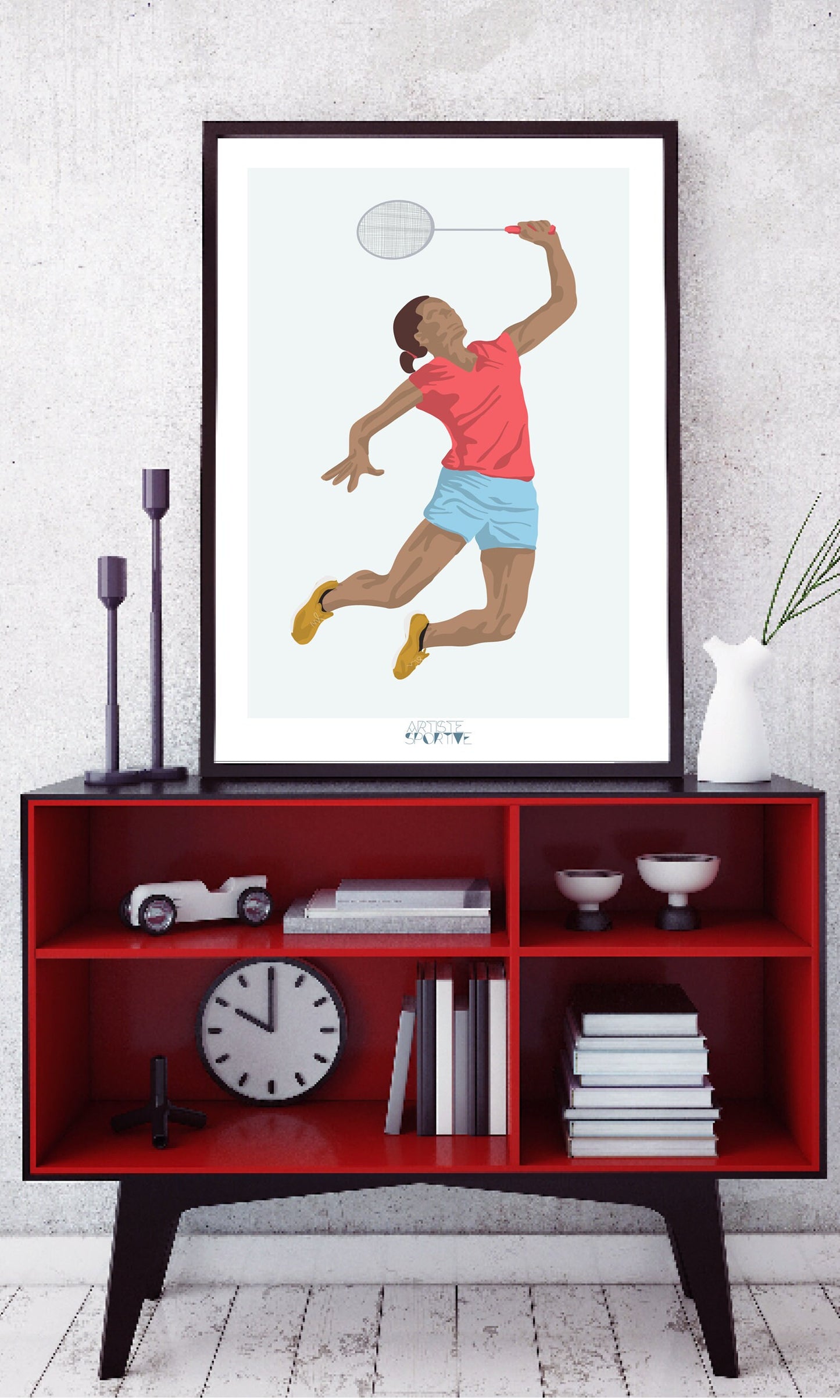 Poster "Badminton player" - customizable