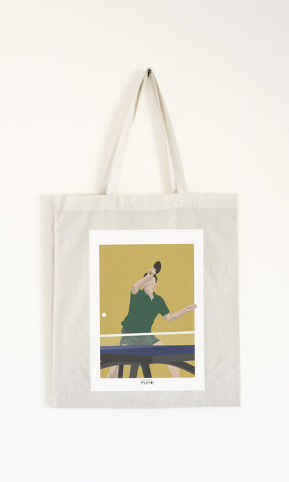 Tote bag ou sac Ping Pong "Le pongiste de tennis de table"