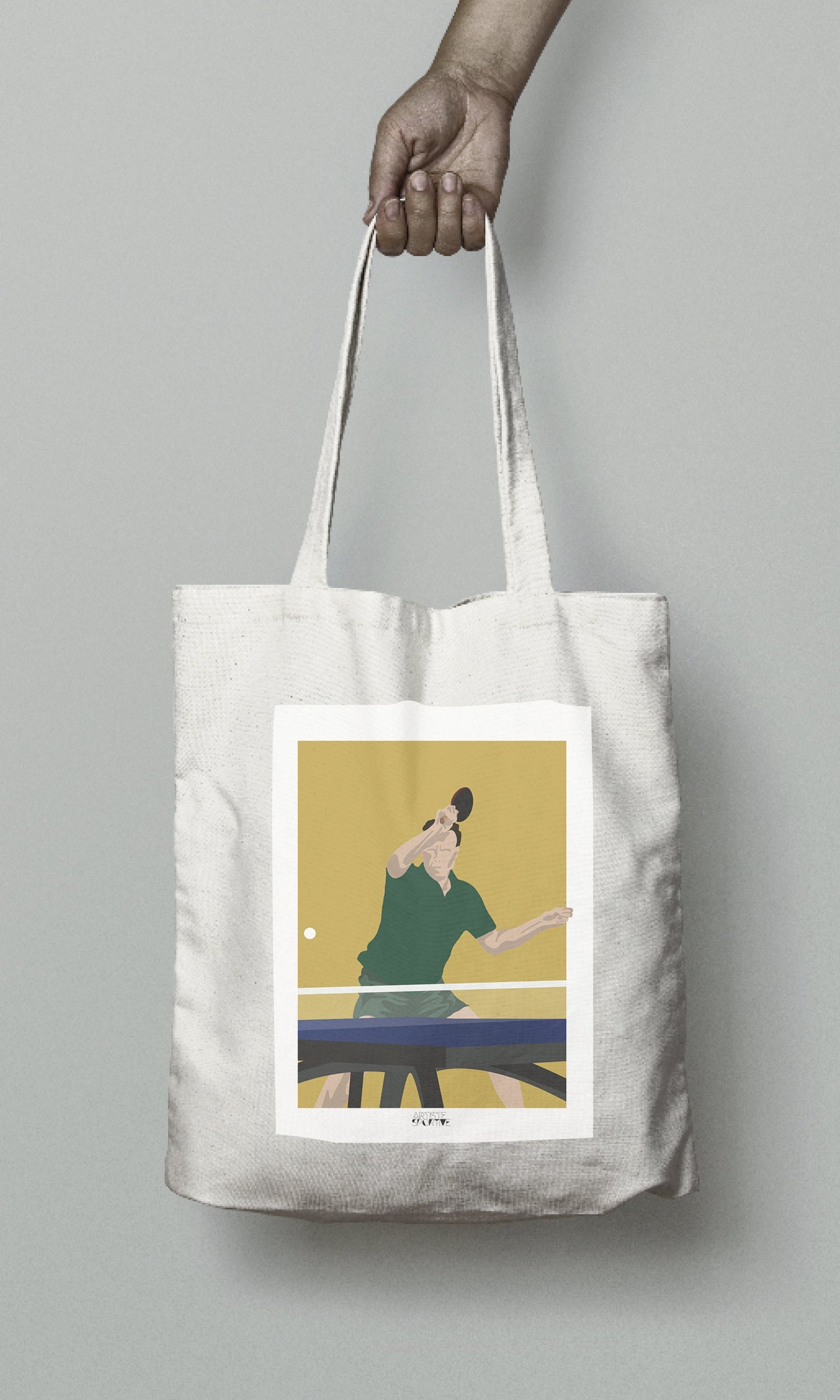 Tote bag ou sac Ping Pong "Le pongiste de tennis de table"