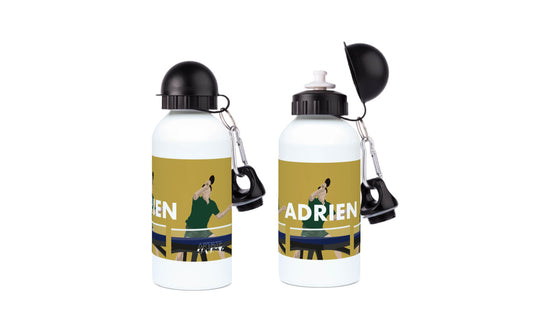 Ping Pong aluminum bottle "The table tennis player" - customizable