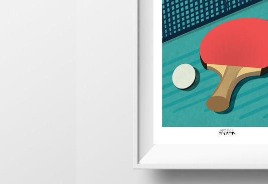 Affiche Ping Pong "La raquette de tennis de table"