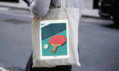 Tote bag ou sac Ping Pong "La raquette de tennis de table"