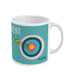 Tasse ou mug tir à l'arc "' La cible bleue" - personnalisable