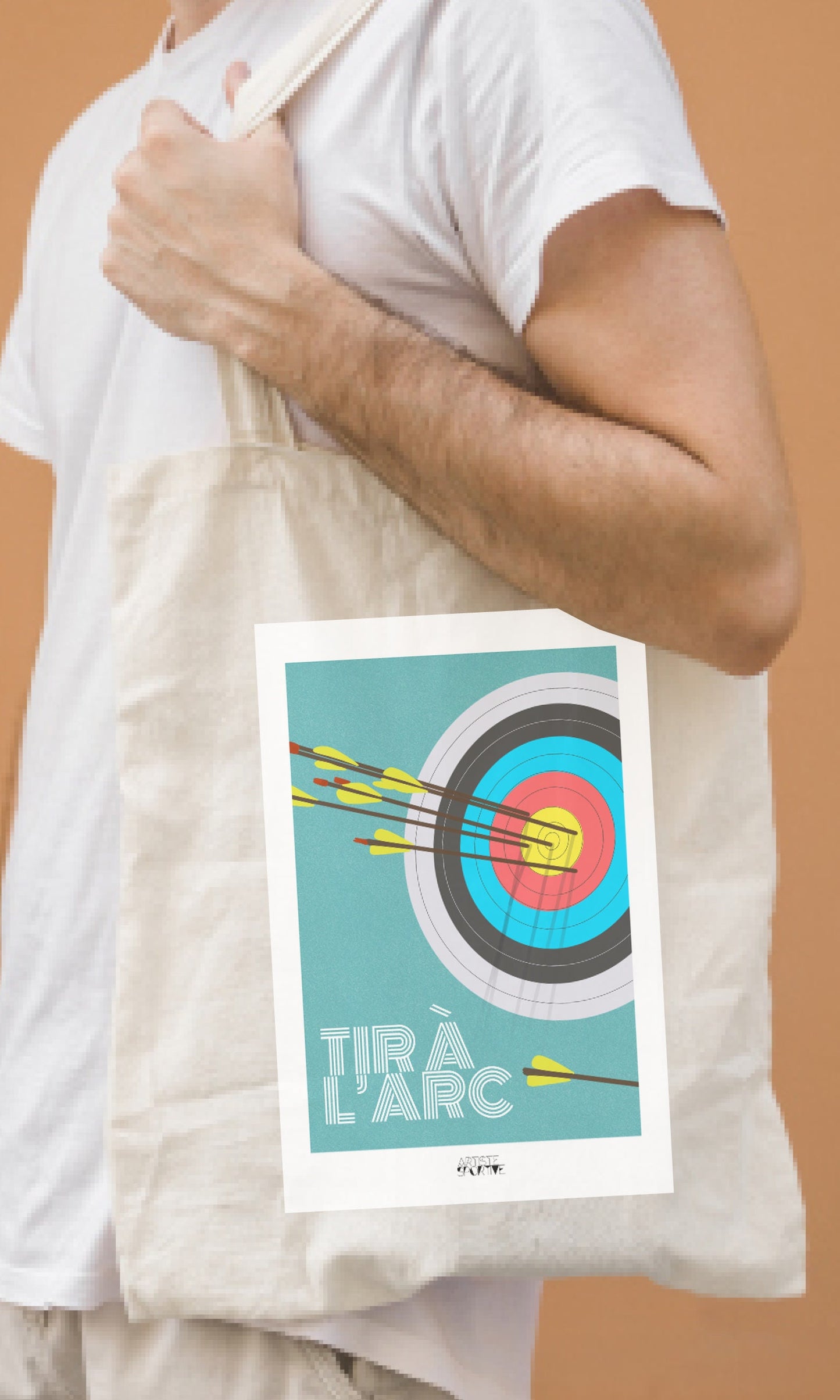 Tote bag or archery bag "The blue target"