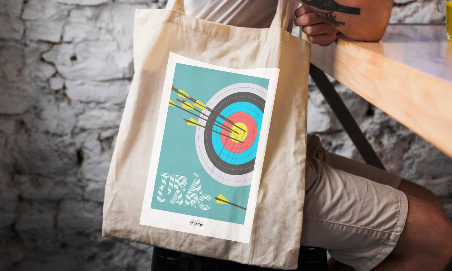 Tote bag or archery bag "The blue target"