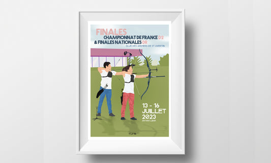 Affiche de tir à l'arc "'Championnats de France"