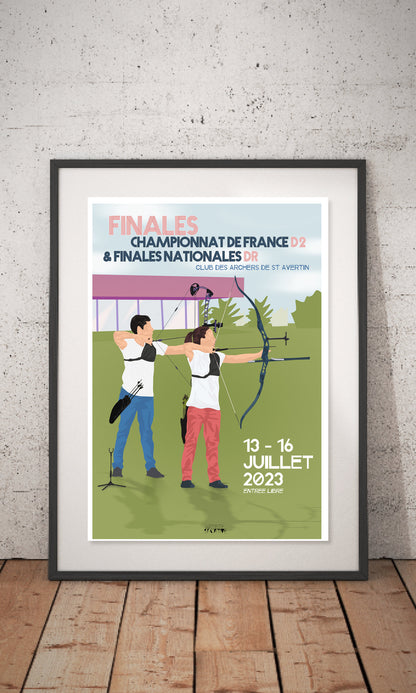 Affiche de tir à l'arc "'Championnats de France"