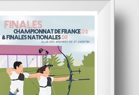 Affiche de tir à l'arc "'Championnats de France"