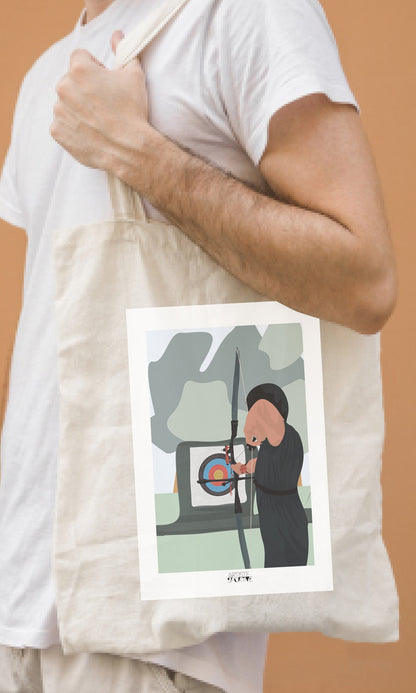 Tote bag or archery bag "'The archer"