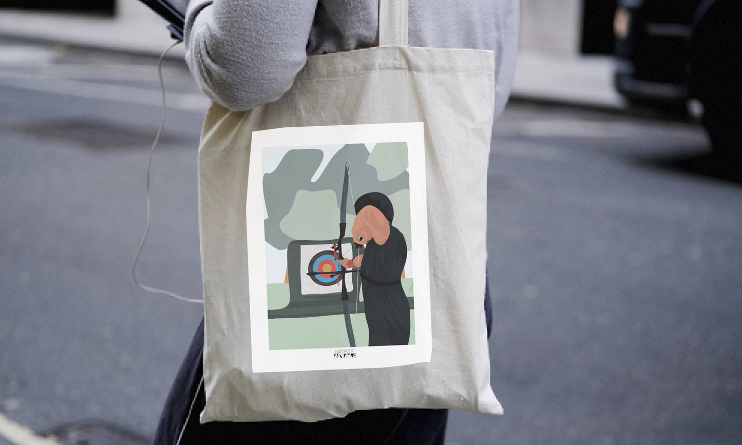 Tote bag or archery bag "'The archer"