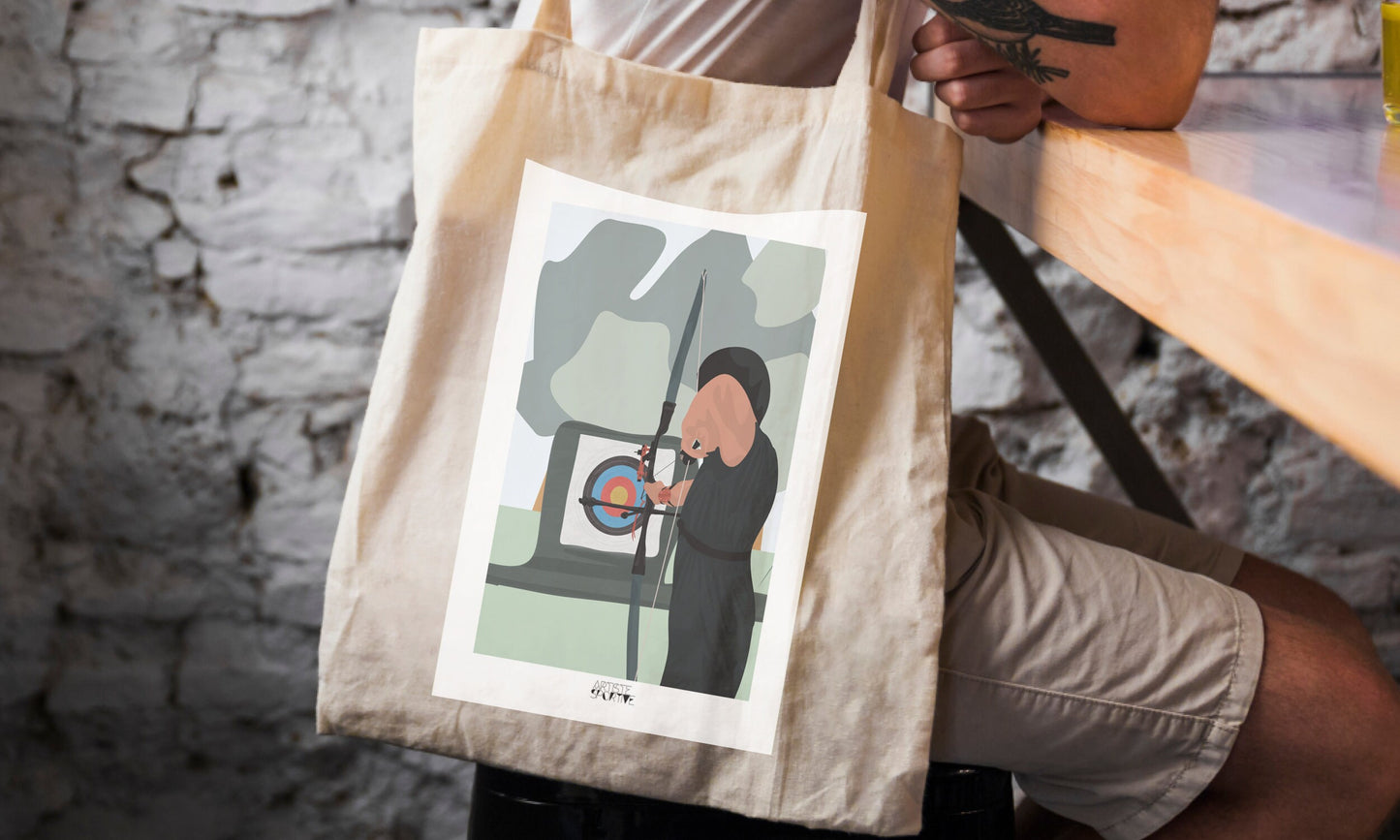 Tote bag or archery bag "'The archer"