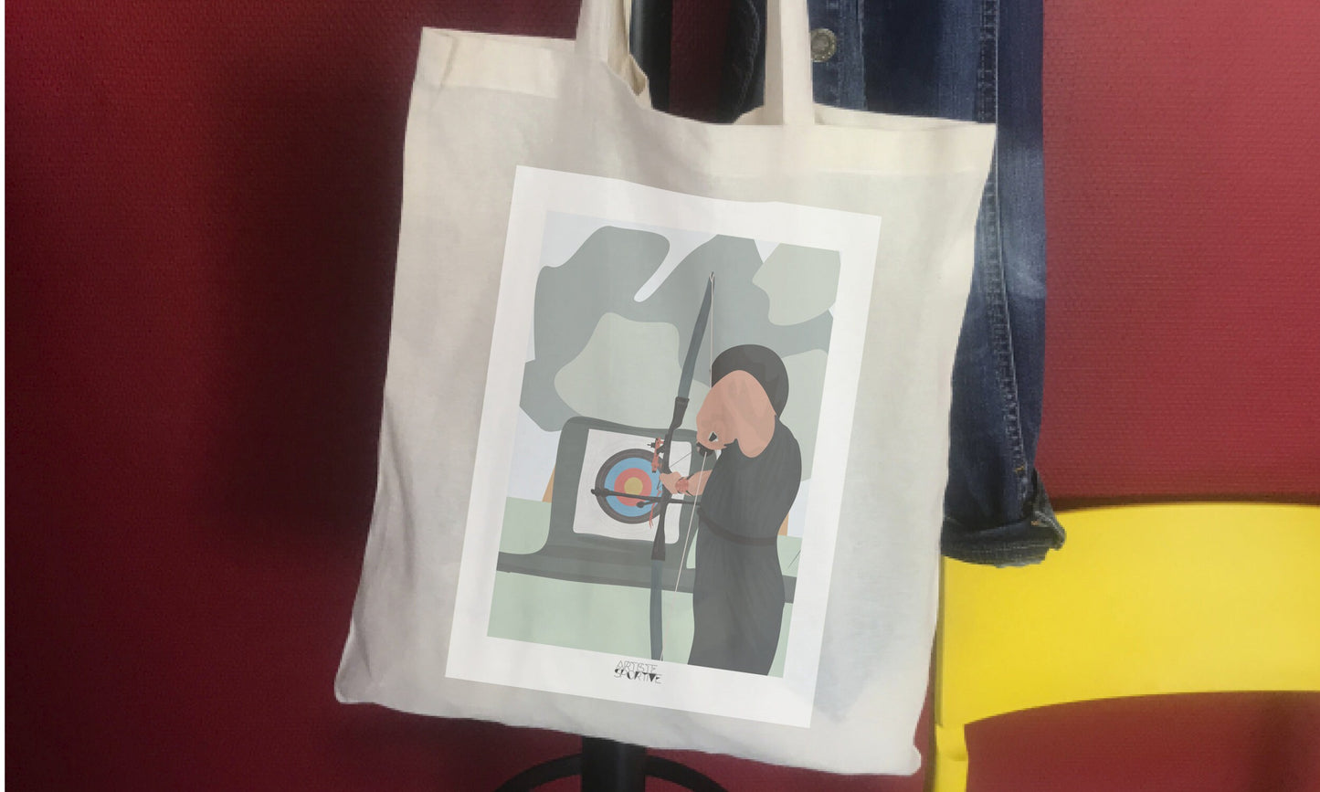 Tote bag or archery bag "'The archer"