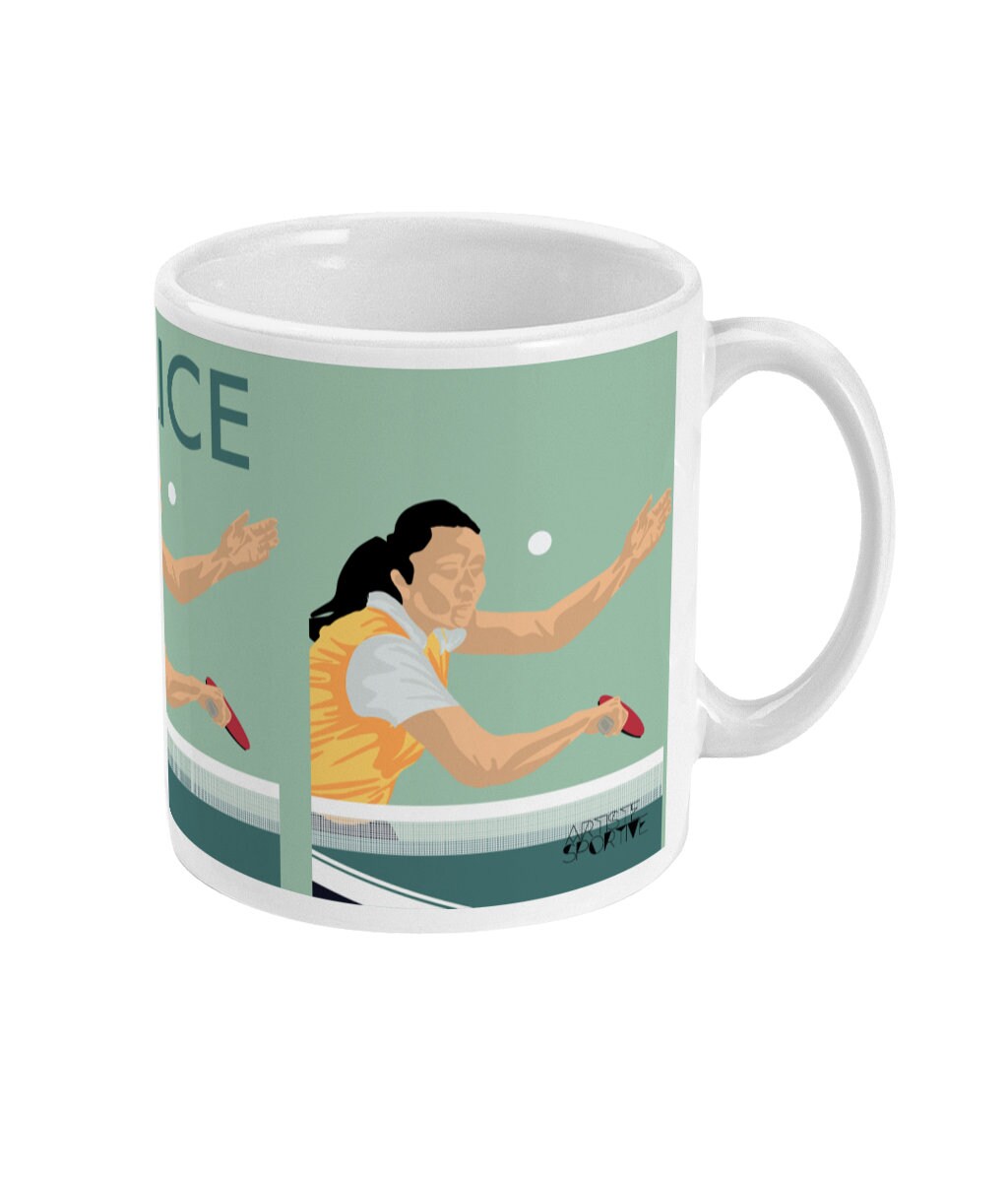 Ping Pong cup or mug "The table tennis player" - customizable